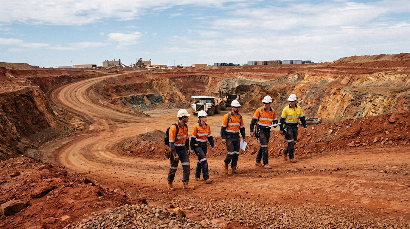 The Entry-Level FIFO Ticket Guide: What You Actually Need to Get Hired on Australian Mine Sites — Australian mine site scene — Image created by www.australian-mining-jobs.com
