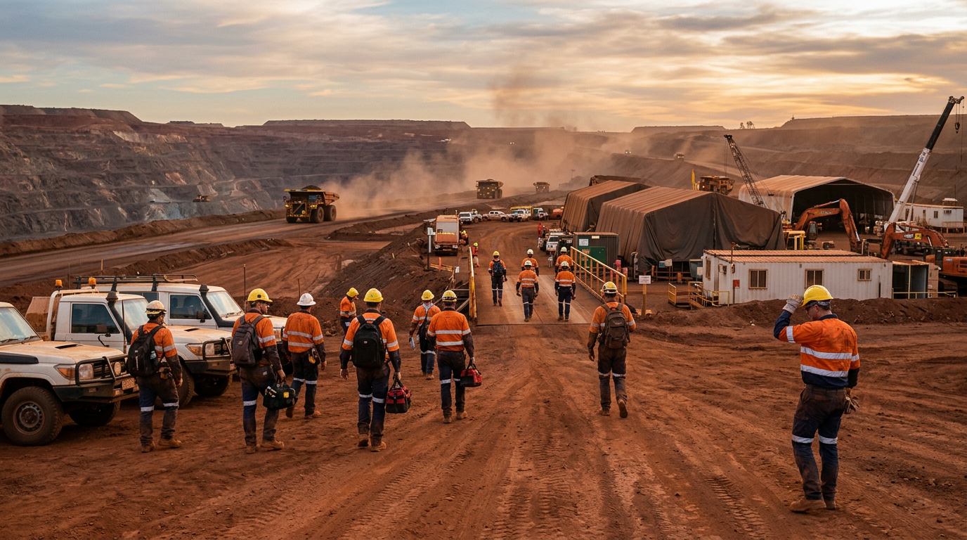 The FIFO Shutdown Pathway: How to Break into Australian Mining via Short-Term Shuts — Australian mine site scene — Image created by www.australian-mining-jobs.com
