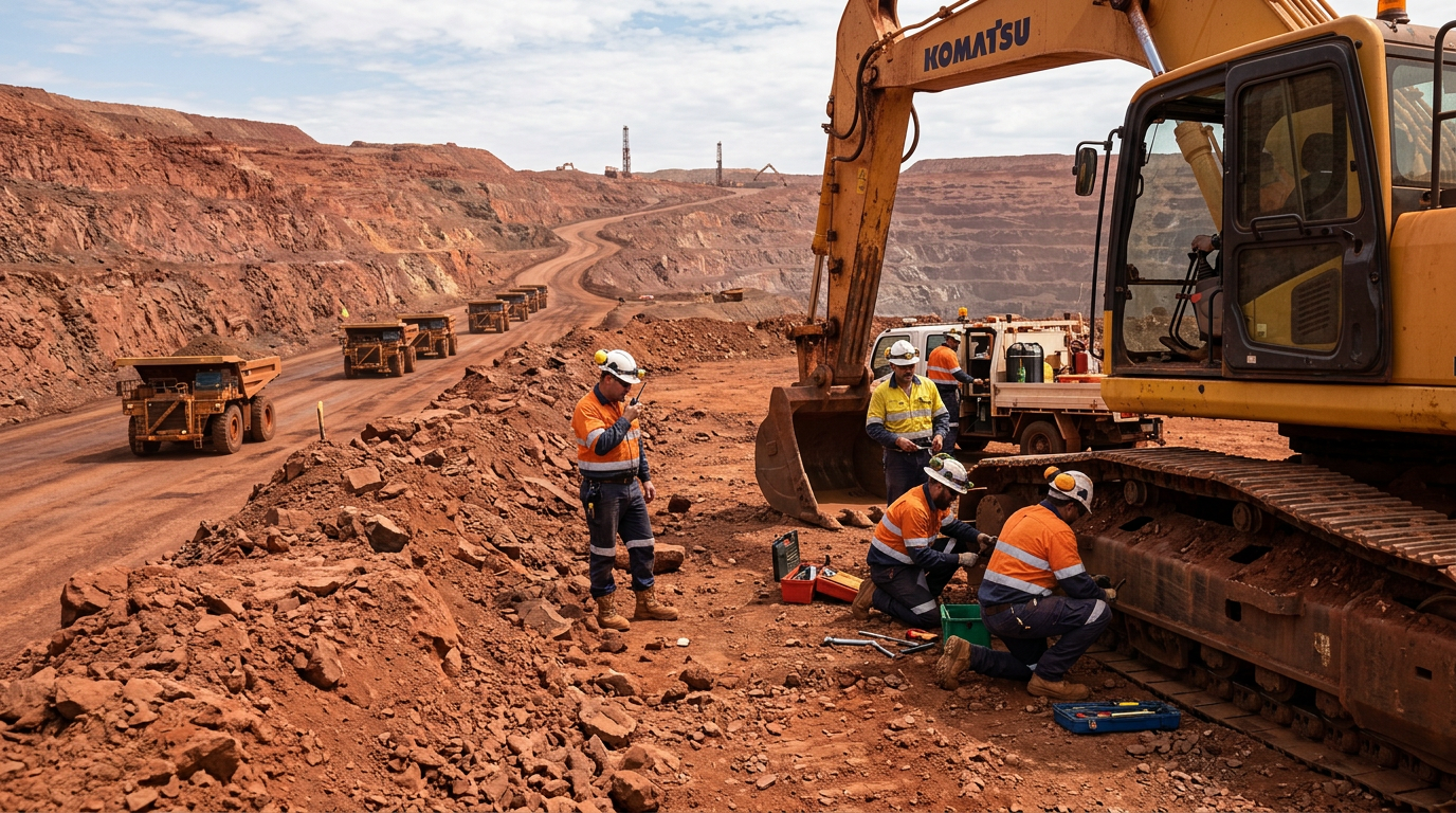 Australian mining workers in hi-vis relating to The Interstate FIFO Strategy: How to Land a WA Mining Job from the Eastern States — Image created by www.australian-mining-jobs.com