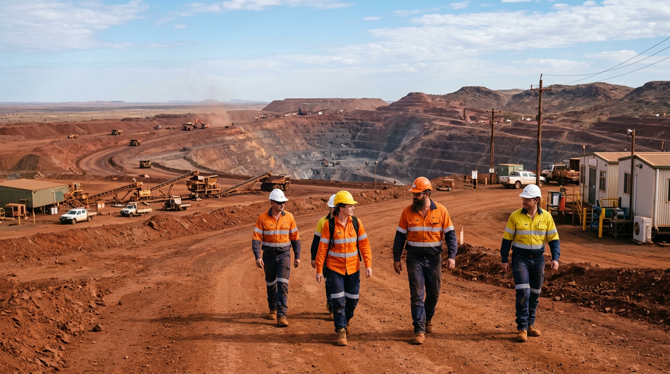 Passing the FIFO Pre-Employment Medical: A Practical Guide for Australian Mining Job Seekers — Australian mine site scene — Image created by www.australian-mining-jobs.com