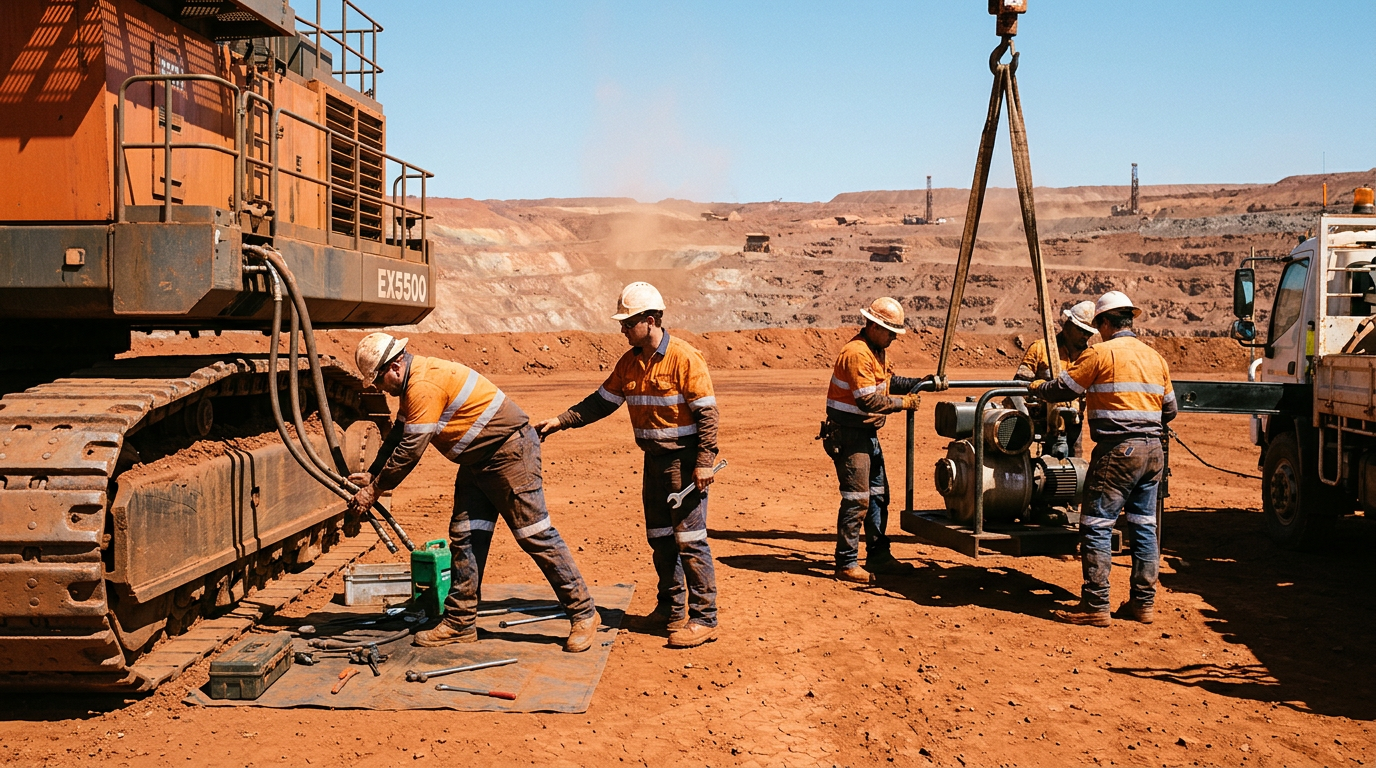 Australian mining workers in hi-vis relating to Passing the FIFO Pre-Employment Medical: A Practical Guide for Australian Mining Job Seekers — Image created by www.australian-mining-jobs.com