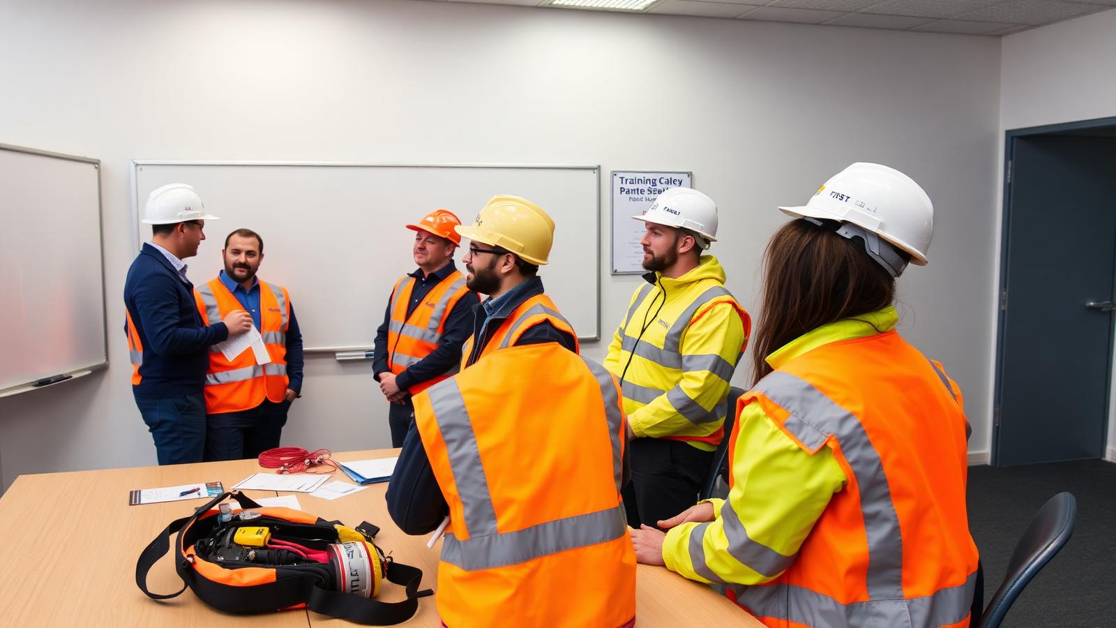 Mining safety ticket training classroom with students in hi-vis in Perth — Image created by www.australian-mining-jobs.com