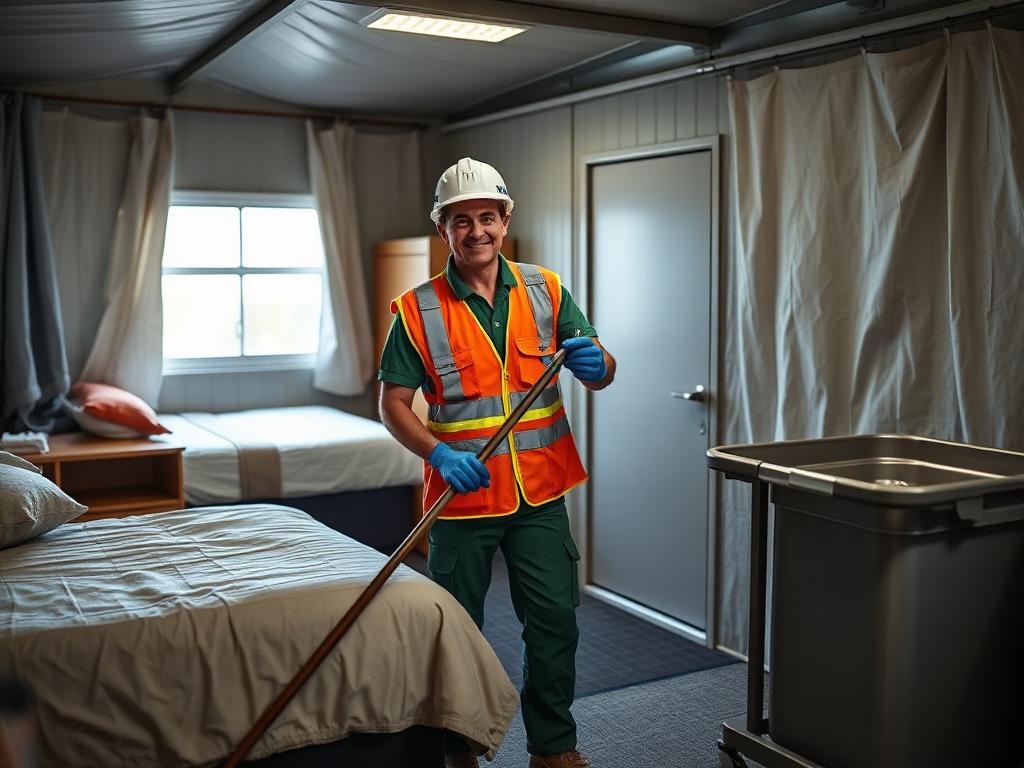 Camp Cleaner / Housekeeper — Cleans camp accommodation, wet mess and administration buildings.